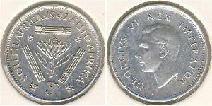 3 Penny Sudáfrica Plata Jorge VI (1895-1952)