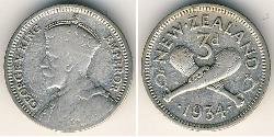 3 Penny Neuseeland Silber George V (1865-1936)