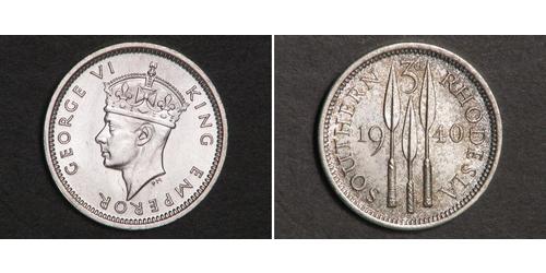 3 Penny Southern Rhodesia (1923-1980) Silber Georg VI (1895-1952)