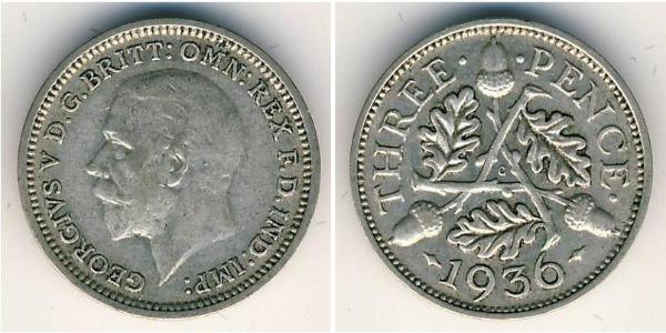 3 Penny Vereinigtes Königreich (1922-) Silber George V (1865-1936)