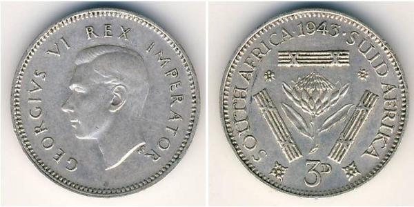 3 Penny South Africa Silver George VI (1895-1952)