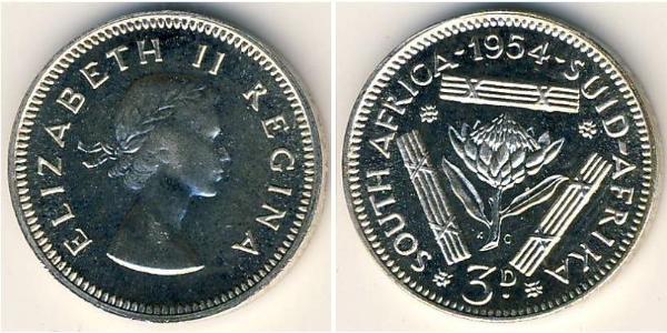 3 Penny South Africa Silver Elizabeth II (1926-2022)