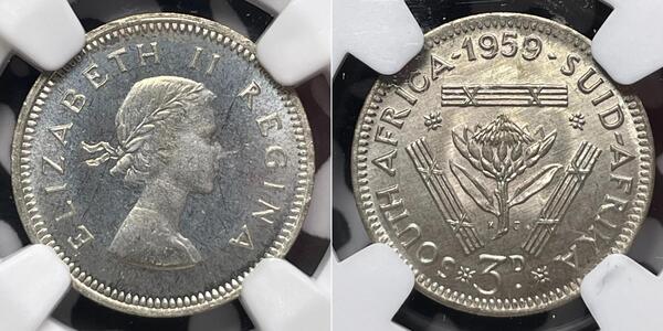 3 Penny South Africa Silver Elizabeth II (1926-2022)