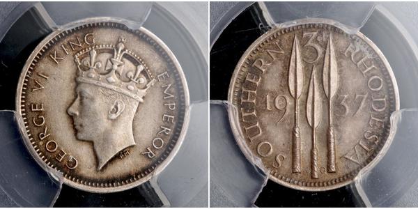 3 Penny Southern Rhodesia (1923-1980) Silver George VI (1895-1952)