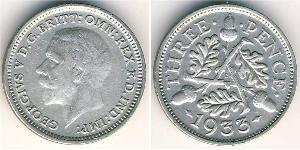 3 Penny United Kingdom (1922-) Silver George V of the United Kingdom (1865-1936)