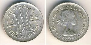 3 Penny Australia (1939 - )  Isabel II (1926-2022)