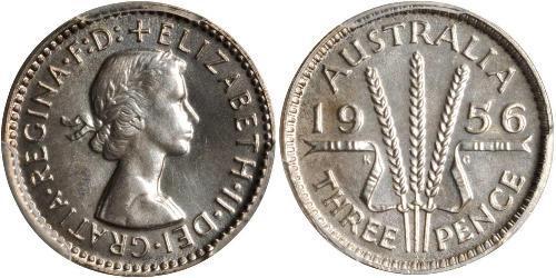 3 Penny Australie (1939 - )  Elizabeth II (1926-2022)