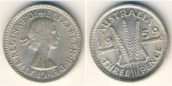3 Penny Australien (1939 - )  Elizabeth II (1926-2022)