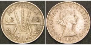 3 Penny 澳大利亚  伊丽莎白二世 (1926-2022)