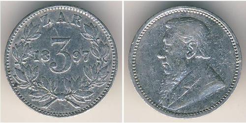 3 Penny South Africa 銀 