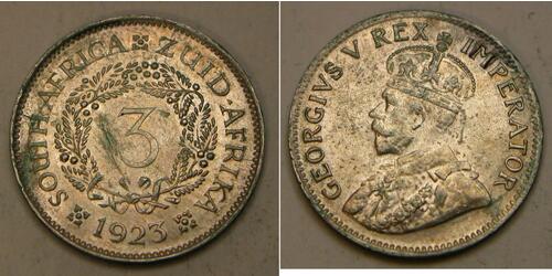 3 Penny South Africa 銀 乔治五世  (1865-1936)