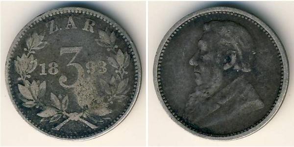 3 Penny South Africa 銀 