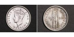 3 Penny 南羅德西亞 銀 乔治六世 (1895-1952)