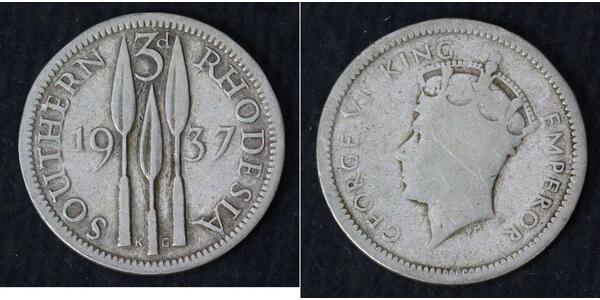3 Penny 南羅德西亞 銀 乔治六世 (1895-1952)