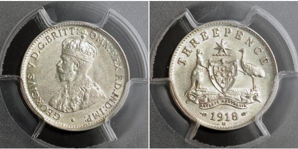 3 Penny 澳大利亚 銀 乔治五世  (1865-1936)