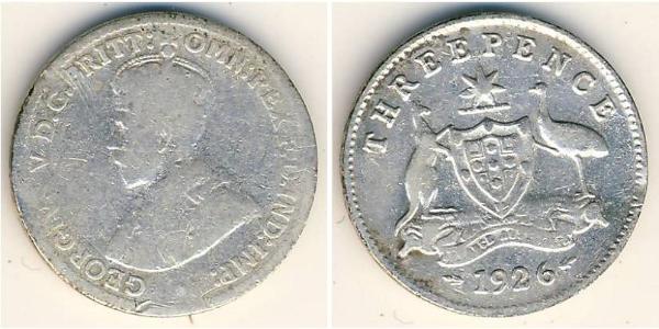 3 Penny 澳大利亚 銀 乔治五世  (1865-1936)
