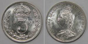 3 Penny 英国 銀 
