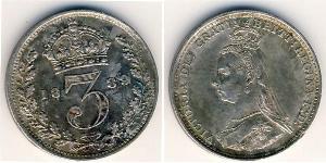 3 Penny 英国 銀 