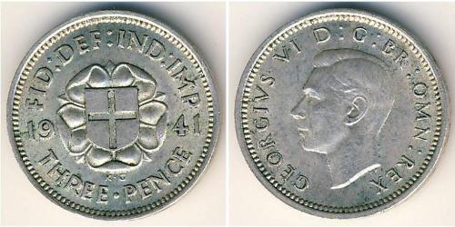 3 Penny 英国 銀 