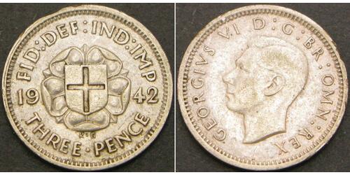 3 Penny 英国 銀 