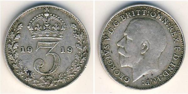 3 Penny 英国 銀 