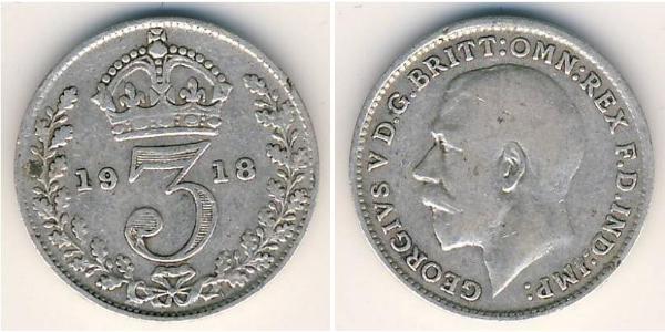 3 Penny 英国 銀 