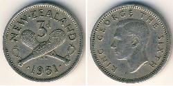 3 Penny 新西兰 镍/銅 乔治六世 (1895-1952)