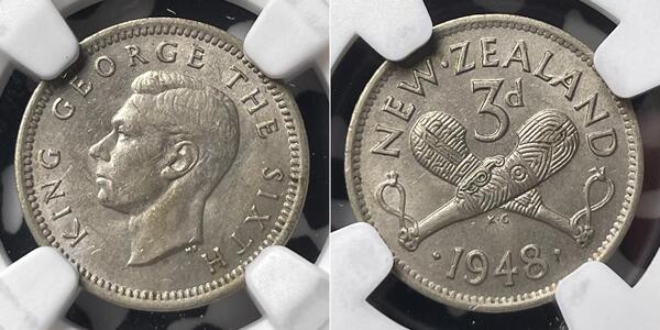 3 Penny 新西兰 銅/镍 乔治六世 (1895-1952)