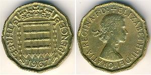 3 Penny United Kingdom (1922-) 青铜 伊丽莎白二世 (1926-2022)