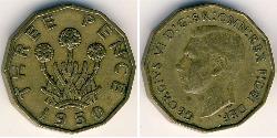 3 Penny 英国 黃銅 