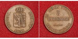 3 Pfennig Anhalt-Bernbourg (1603 - 1863) Argent Alexandre-Charles d