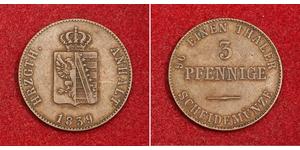 3 Pfennig Anhalt-Bernbourg (1603 - 1863) Argent Alexandre-Charles d