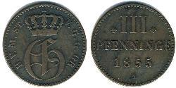 3 Pfennig States of Germany Cobre 