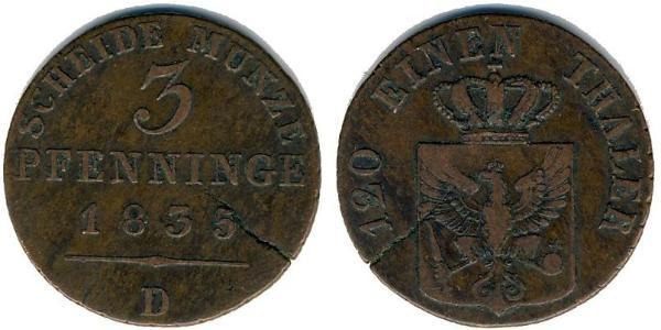 3 Pfennig Kingdom of Prussia (1701-1918) Copper 