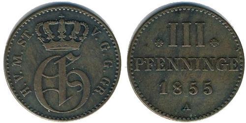 3 Pfennig States of Germany Copper 