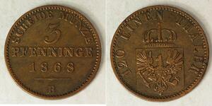 3 Pfennig Royaume de Prusse (1701-1918) Cuivre 