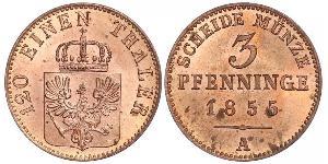 3 Pfennig Royaume de Prusse (1701-1918) Cuivre 