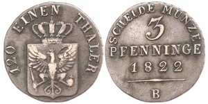 3 Pfennig Royaume de Prusse (1701-1918) Cuivre 