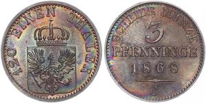 3 Pfennig Royaume de Prusse (1701-1918) Cuivre 