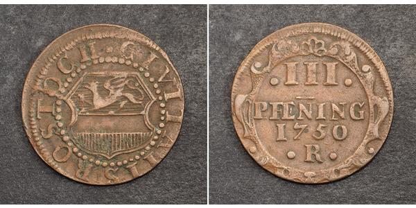 3 Pfennig Germania Rame 