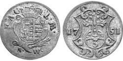 3 Pfennig Anhalt-Köthen (1603 -1853) Vellón Plata Augustus Louis, Prince of Anhalt-Köthen (1697 – 1755)