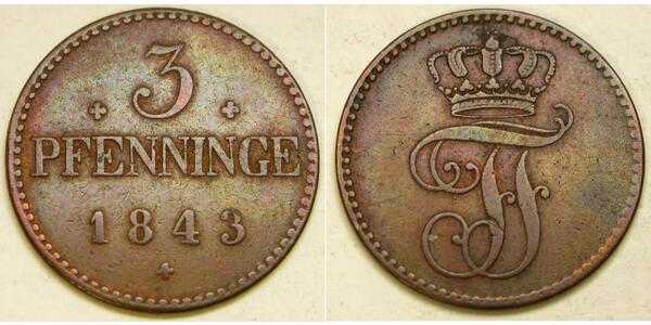 3 Pfennig 联邦州 (德国) 銅 