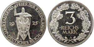 3 Reichsmark République de Weimar (1918-1933) Argent 