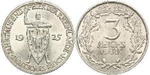 3 Reichsmark République de Weimar (1918-1933) Argent 