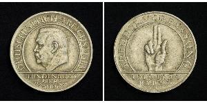 3 Reichsmark République de Weimar (1918-1933) Argent Paul von Hindenburg