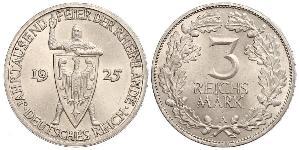 3 Reichsmark République de Weimar (1918-1933) Argent 