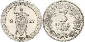 3 Reichsmark République de Weimar (1918-1933) Argent 