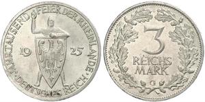 3 Reichsmark République de Weimar (1918-1933) Argent 