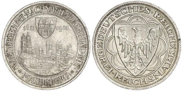 3 Reichsmark République de Weimar (1918-1933) Argent 