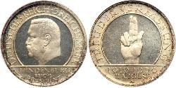 3 Reichsmark Repubblica di Weimar (1918-1933) Argento Paul von Hindenburg